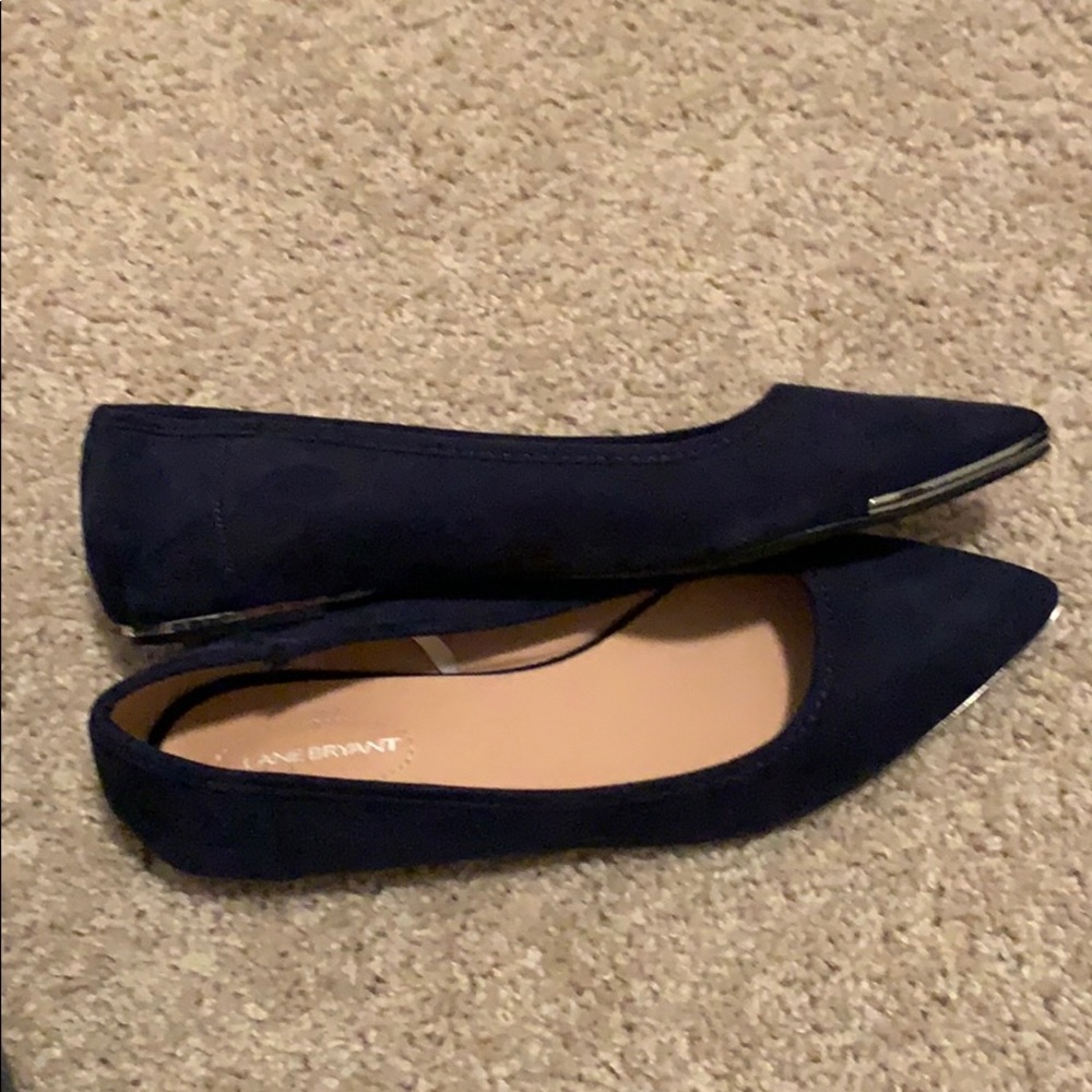 LANE BRYANT Navy Pointed Toe Flats